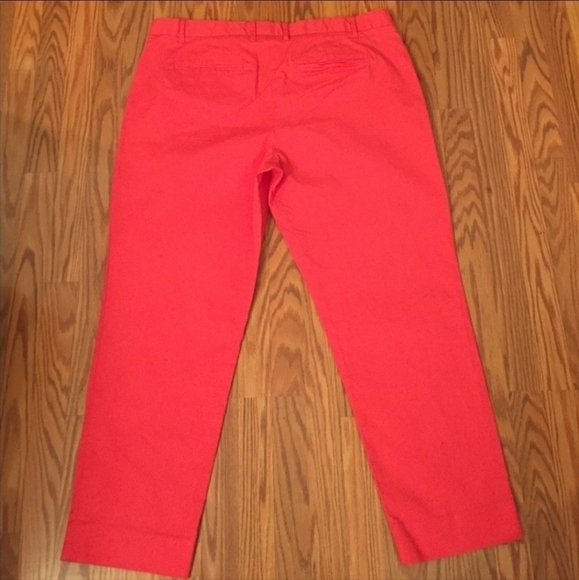 Gap Slim Cropped Coral Colored Pants Women's 6 Stretch Spring Summer Midi EUC - Picture 2 of 5
